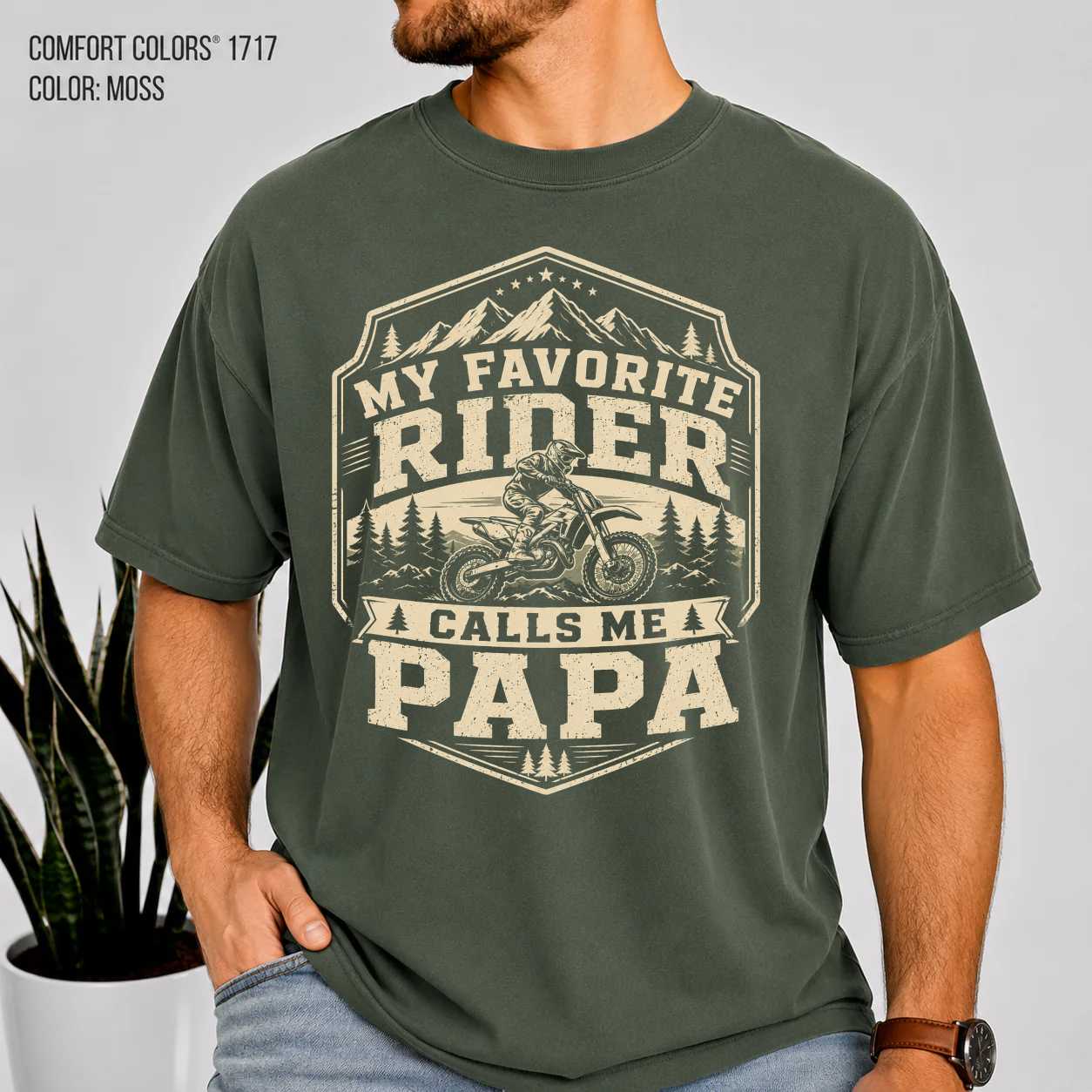 Adventure Dirt Bike Papa Shirt Off Road Racing Grandpa Gift Graphic Tee