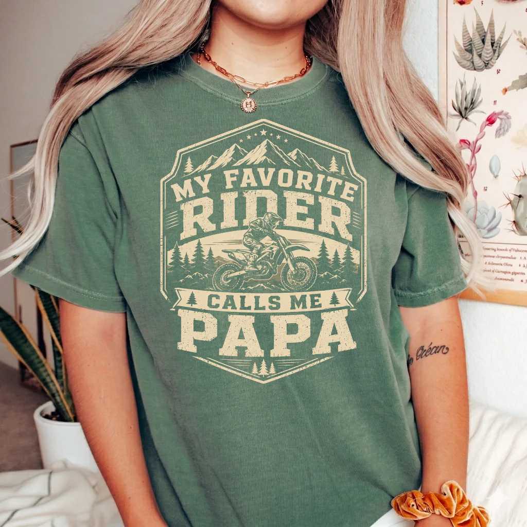 Adventure Dirt Bike Papa Shirt Off Road Racing Grandpa Gift Graphic Tee