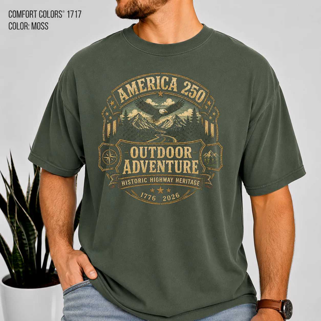 Adventure Travel Heritage T-Shirt America 250 Historic Highway Outdoor Graphic Tee for Men and Women