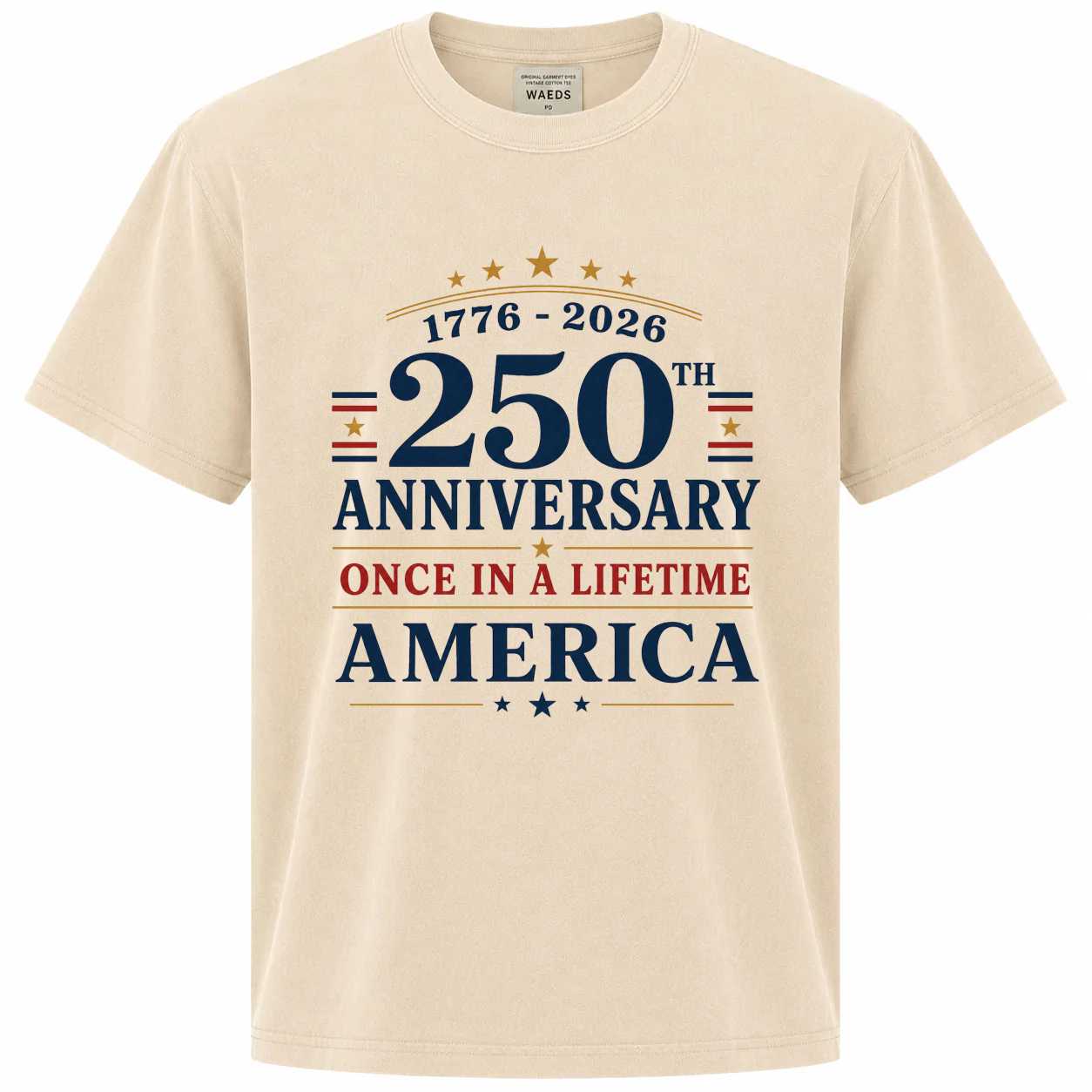 America 250 Anniversary Once in a Lifetime T-Shirt, Minimal Typography 1776-2026 Patriotic Celebration Tee