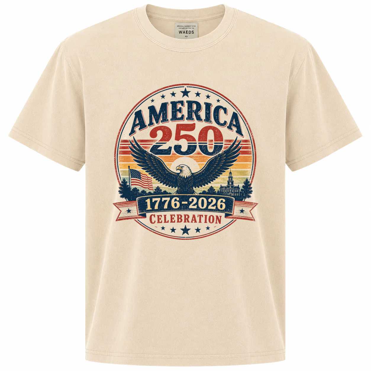 America 250 Retro Sunset T-Shirt 1776-2026 Patriotic Independence Day Celebration Graphic Tee