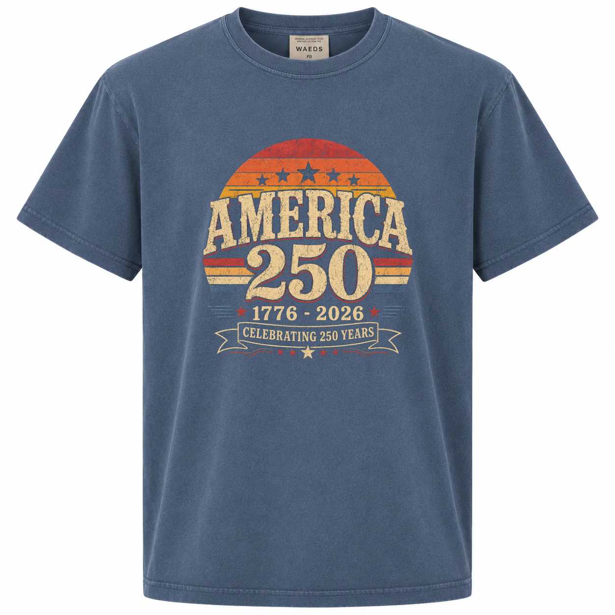 America 250 Retro Sunset T-Shirt, Patriotic 1776 2026 Anniversary Celebration Graphic Tee for Men and Women