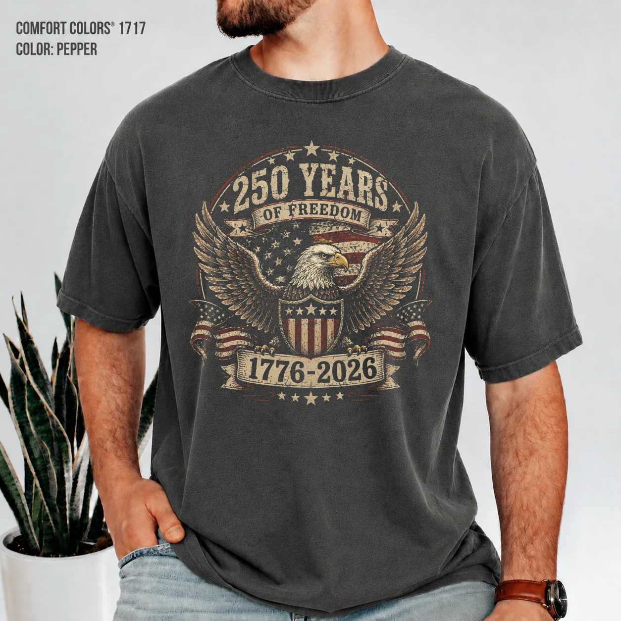 America 250 Shirt Vintage Distressed Eagle 1776-2026 Patriotic Independence Day Anniversary T-Shirt