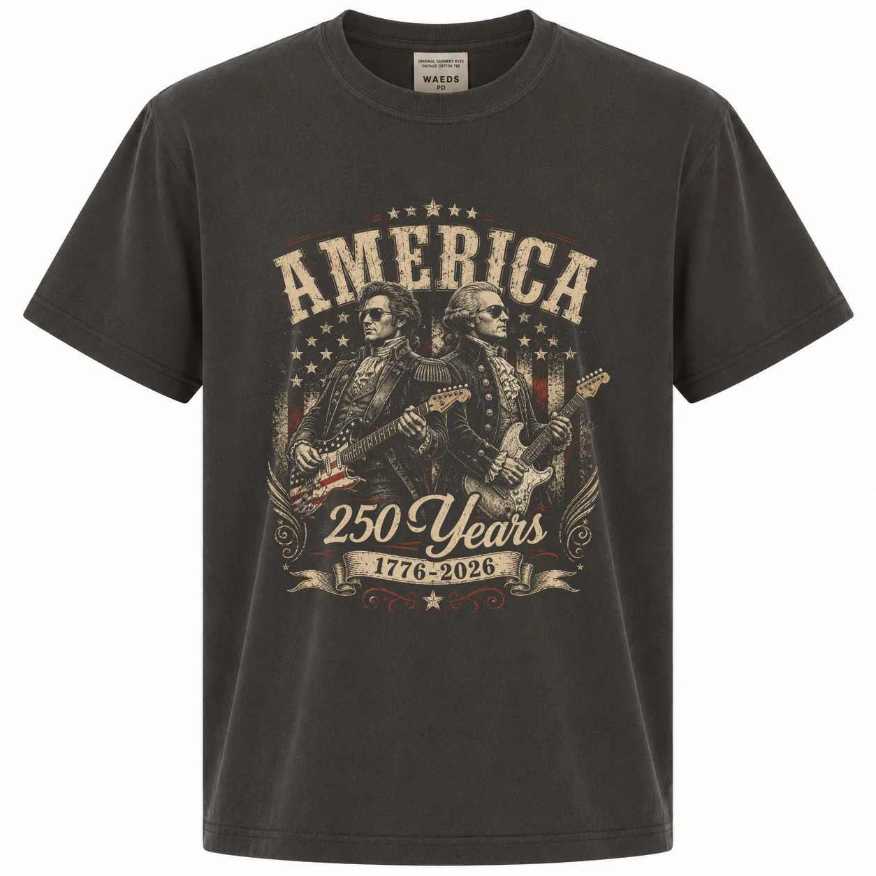 America 250 Shirt Vintage Patriotic Guitar Legends T-Shirt for Independence Day Celebration and USA Anniversary Events