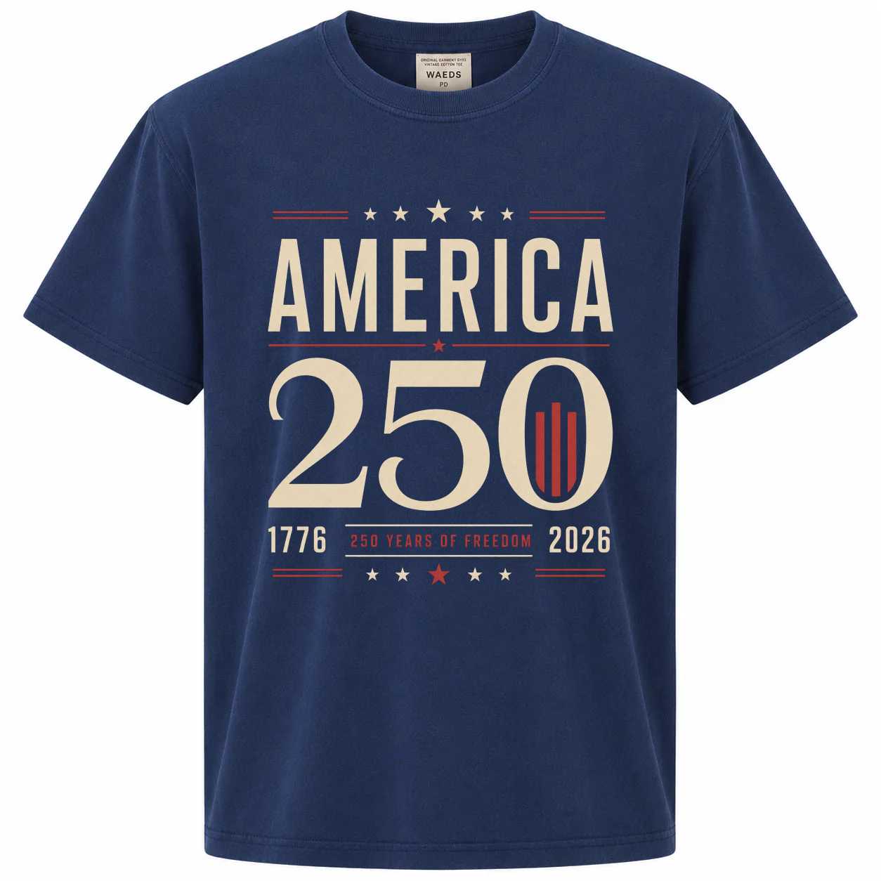 America 250 Typography Shirt Modern Minimal Patriotic 1776 2026 USA Anniversary Graphic T-Shirt