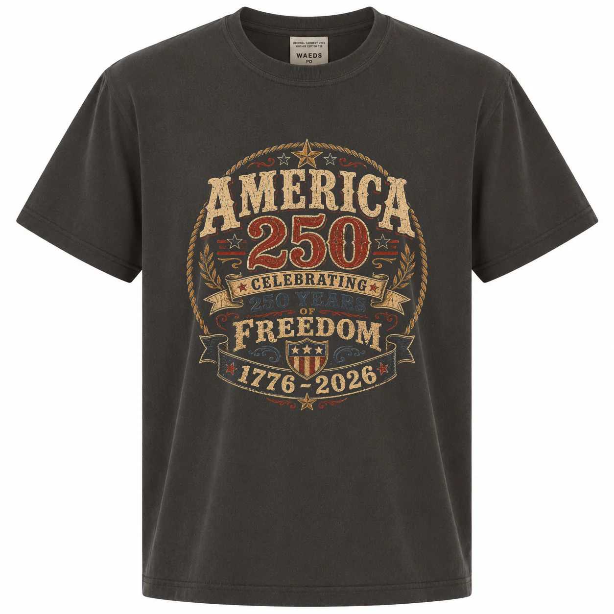 America 250 Western Heritage T-Shirt 1776-2026 Freedom Anniversary Patriotic Graphic Tee