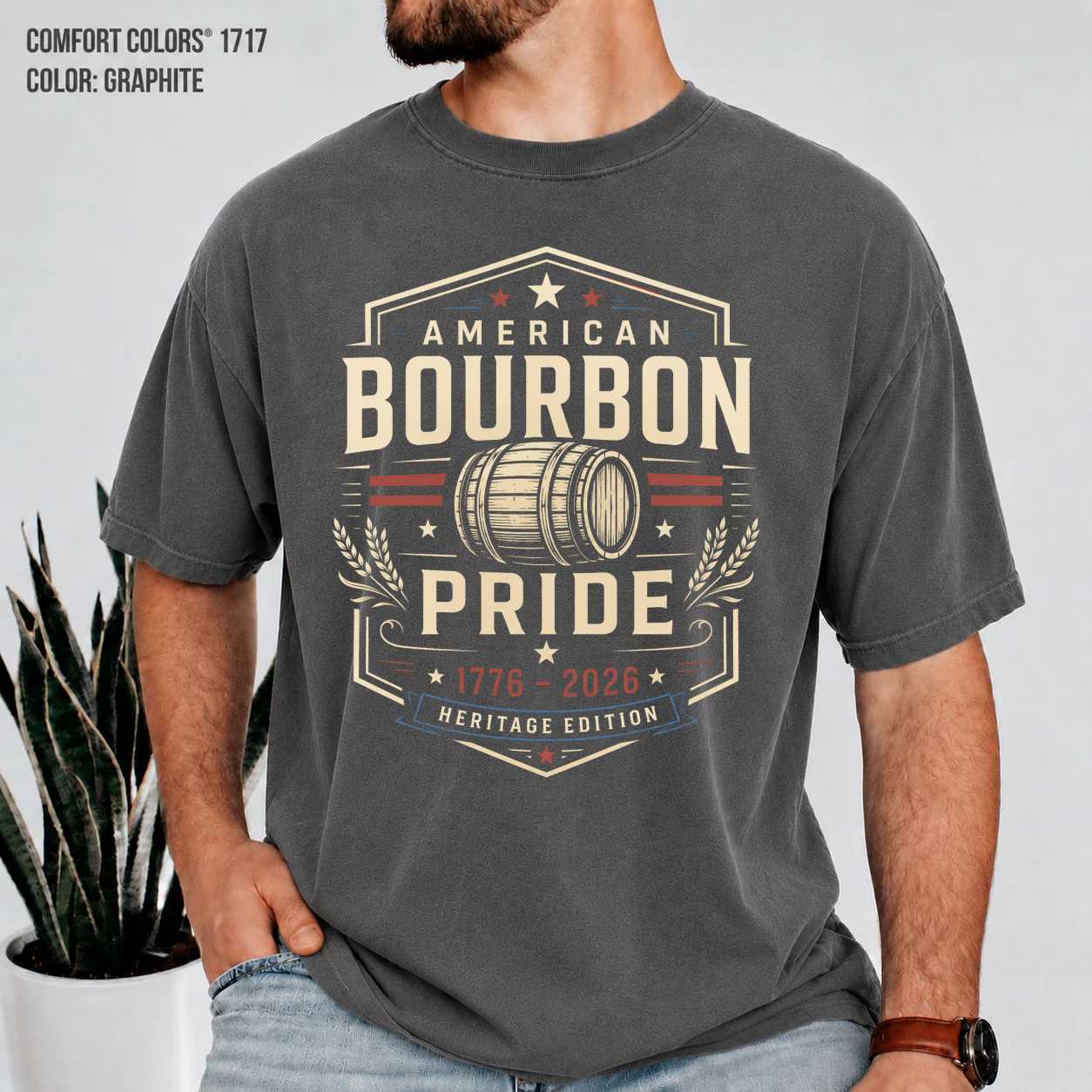 American Bourbon Shirt Modern Heritage Whiskey Pride Graphic Premium Lifestyle T-Shirt