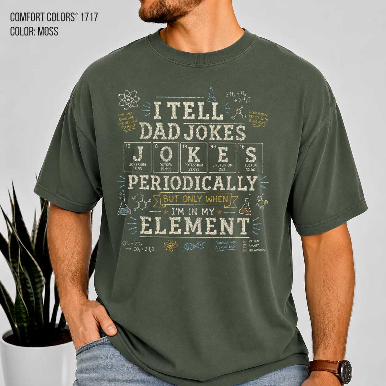 Chemistry Teacher Sweatshirt Funny Dad Jokes Science Graphic Chalkboard Classroom Design Gift for Fathers STEM Educators