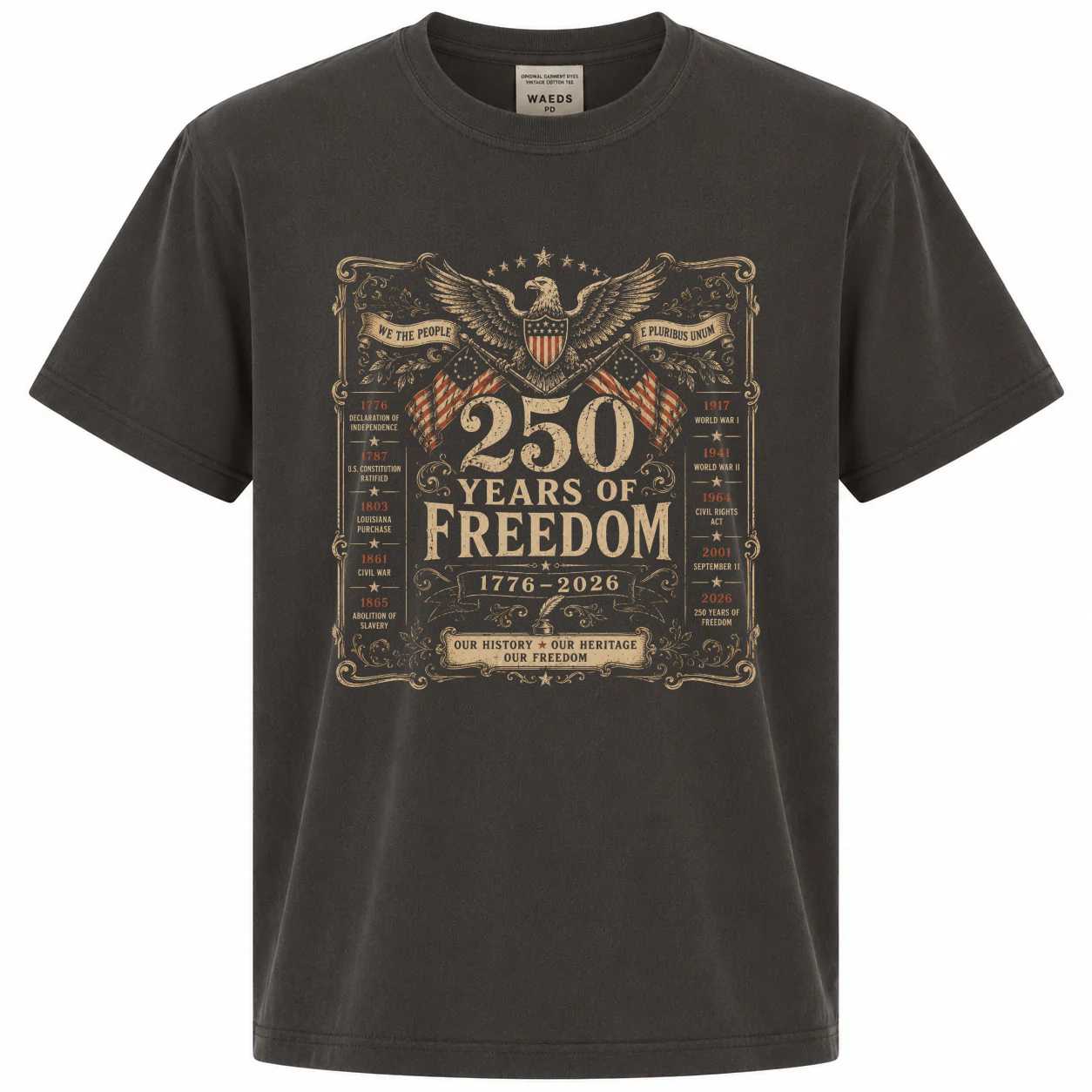Colonial History Shirt America 250 Heritage Commemorative Freedom Graphic T-Shirt