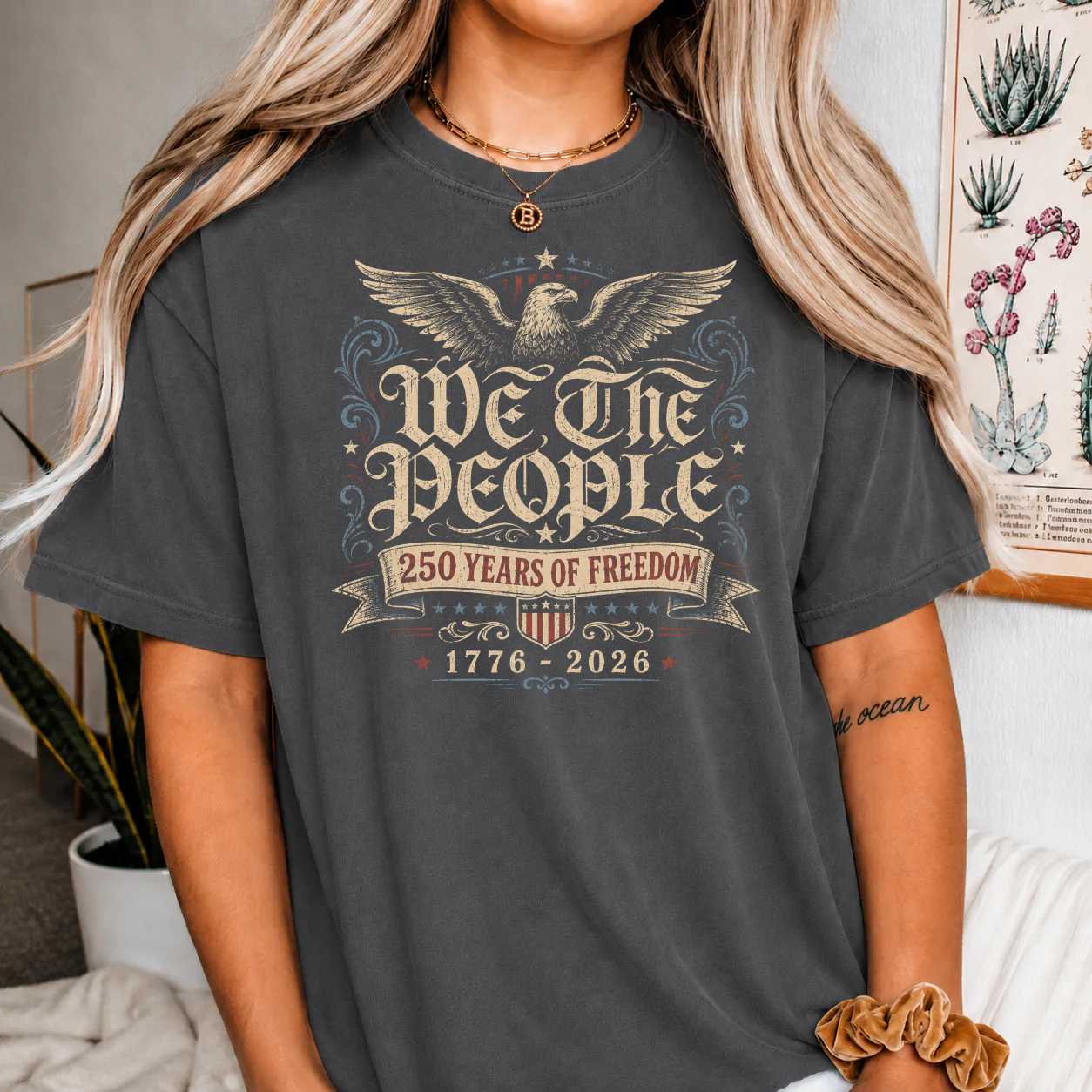 Constitution Patriotic Shirt We The People Eagle Freedom Heritage Graphic T-Shirt America 250 Edition