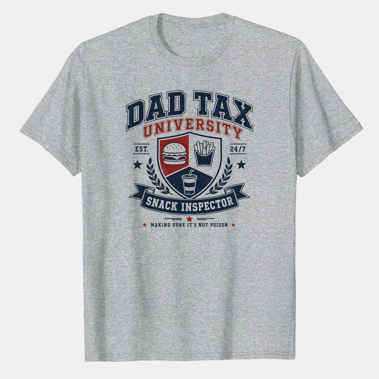 Dad Tax Varsity Graphic T-Shirt Funny Snack Inspector Father's Day Gift Tee