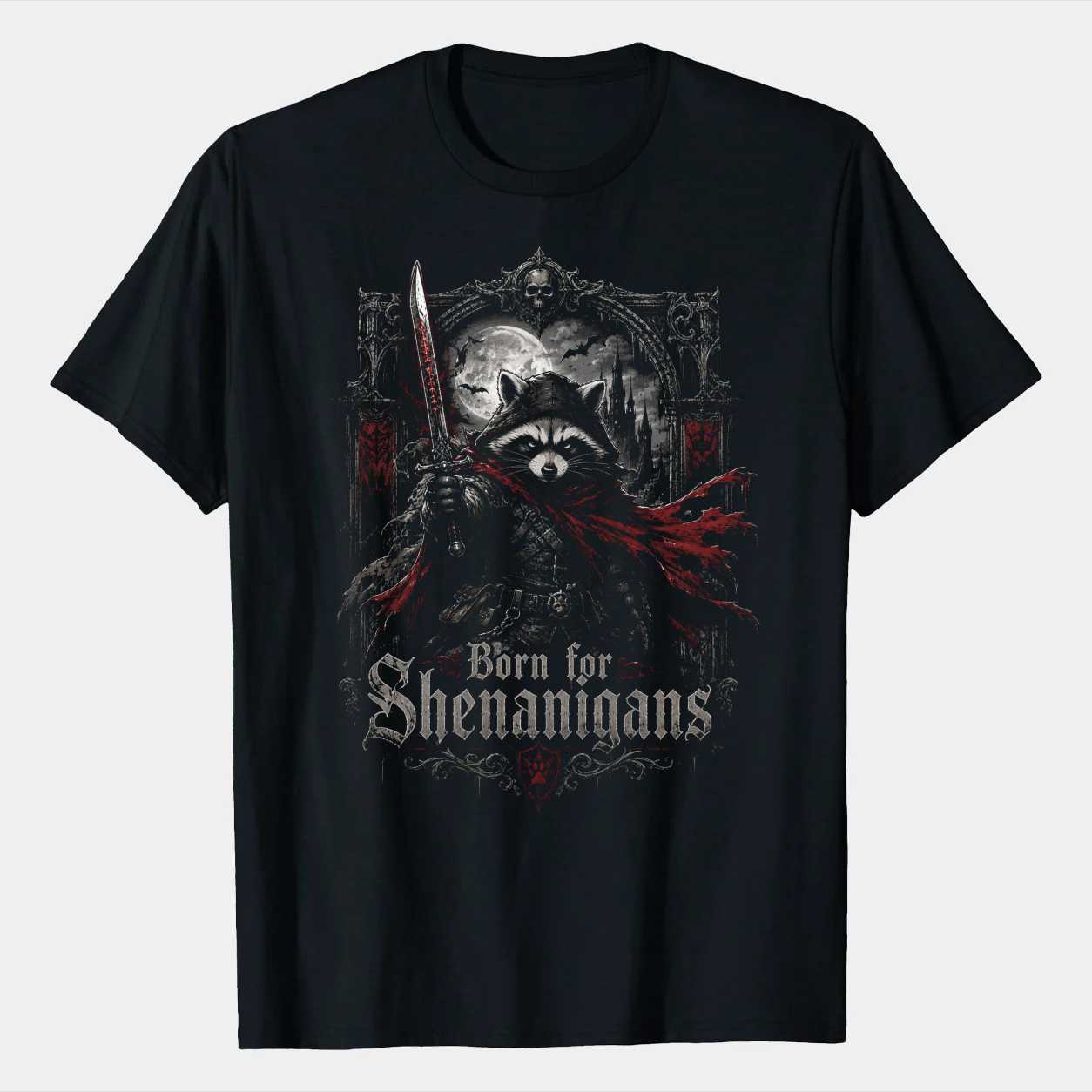 Born for Shenanigans Raccoon T-Shirt for Adults - Funny Graphic Design, Unique Style