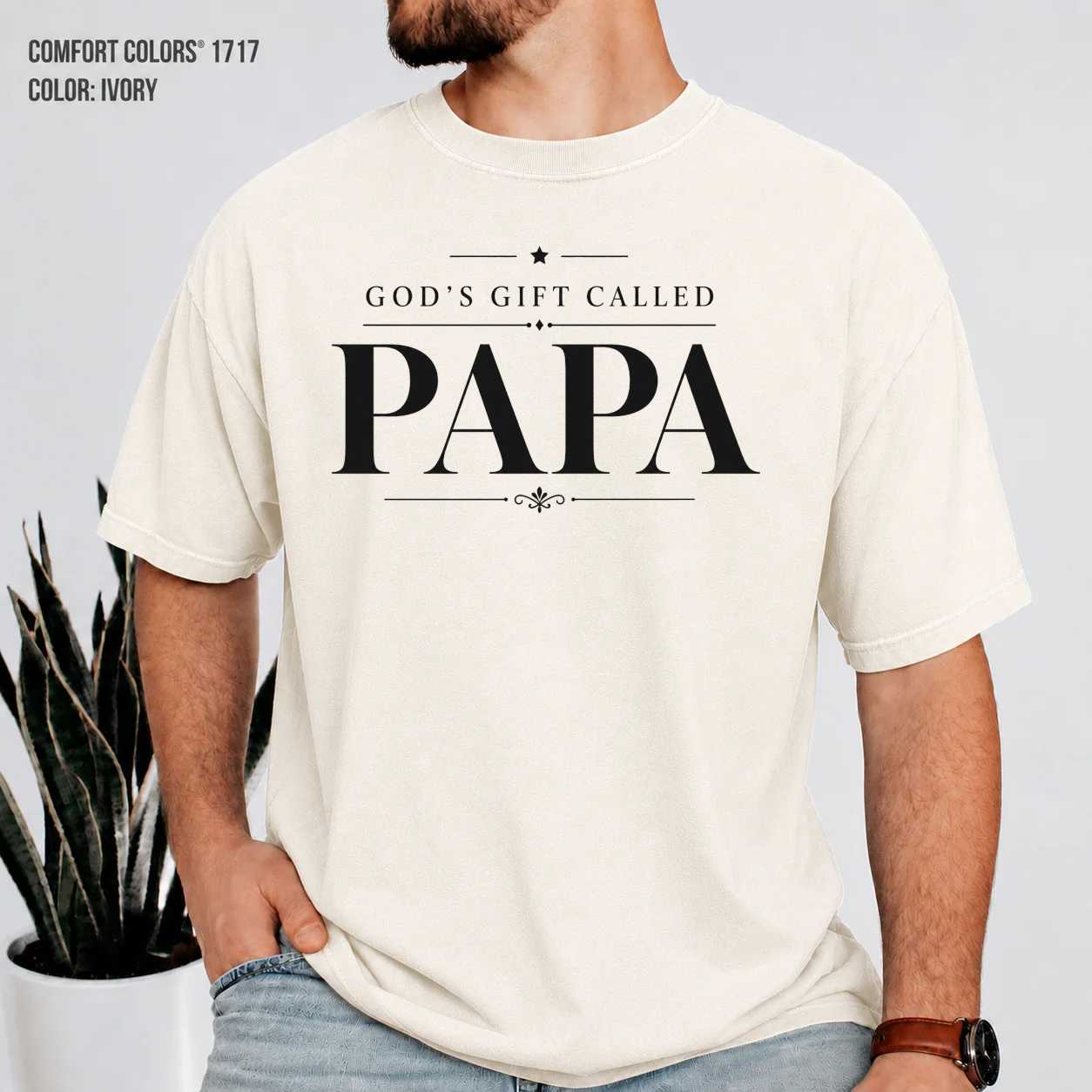 Faith Inspired Papa T Shirt Meaningful Fathers Day Gift Modern Typography Design