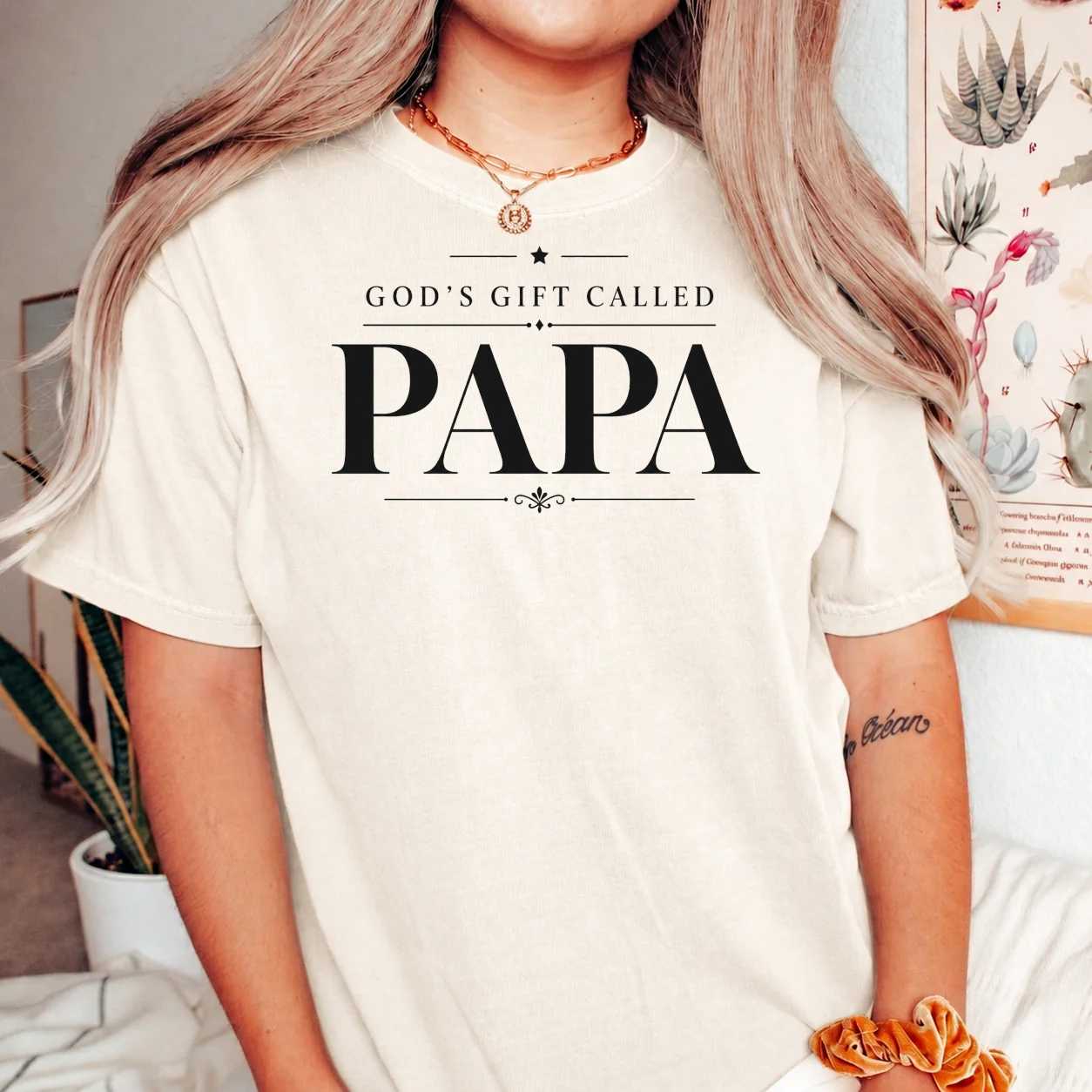 Faith Inspired Papa T Shirt Meaningful Fathers Day Gift Modern Typography Design