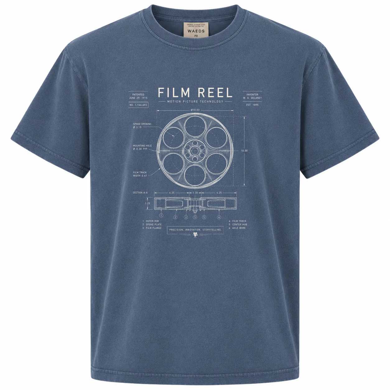 Film Reel Graphic T-Shirt Modern Cinema Engineering Illustration for Film and Movie Fans