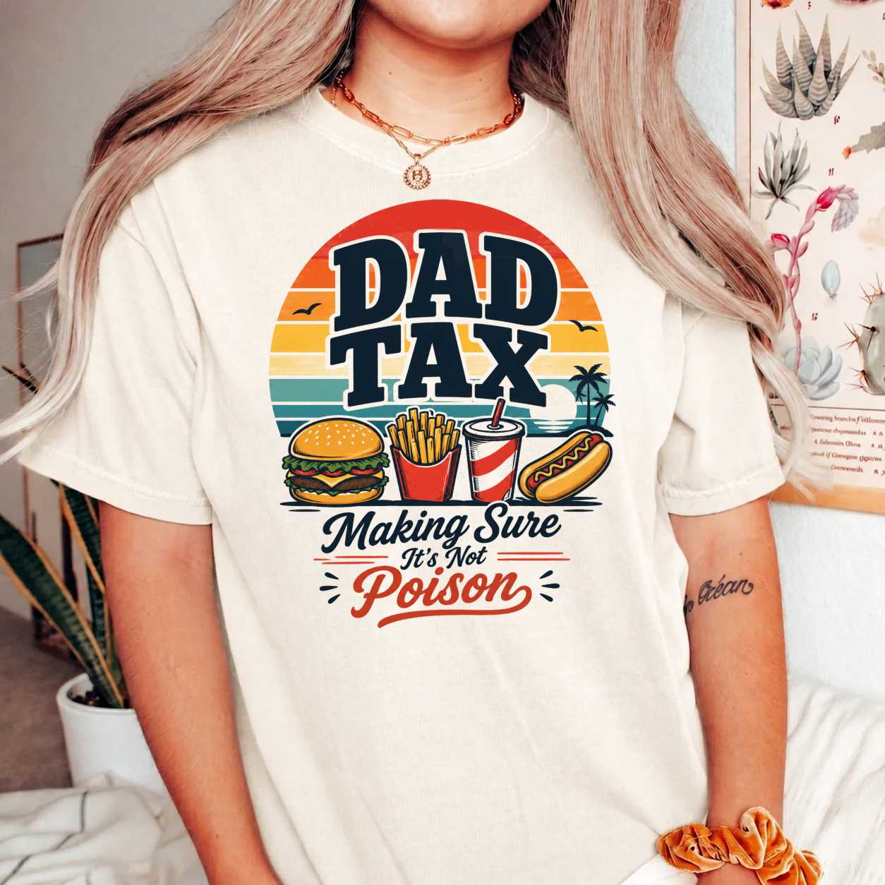 Funny Dad Tax Sweatshirt Retro Food Lover Father Gift Making Sure It's Not Poison Design