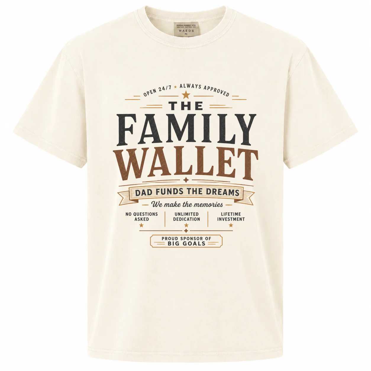 The Family Wallet Dad Funds the Dreams T-Shirt for Father's Day Vintage Style Graphic Tee for Proud Dads