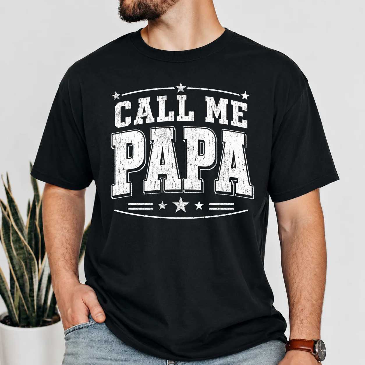 Funny Papa Shirt for Men Vintage Distressed Papa Humor Tee Cool Grandfather Gift for Father's Day