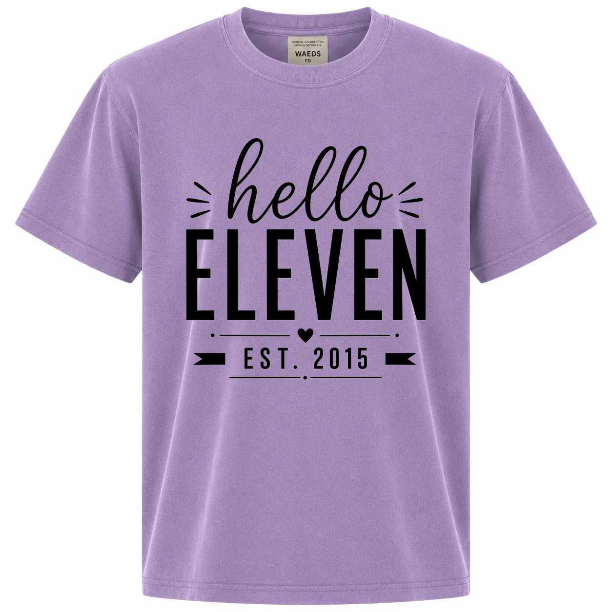 Hello Eleven Cute Birthday Shirt Est 2015 Kawaii Birthday Tee for Girls