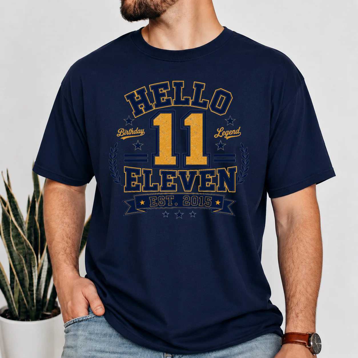 Hello Eleven Varsity Birthday Shirt Est 2015 Athletic 11th Birthday Tee