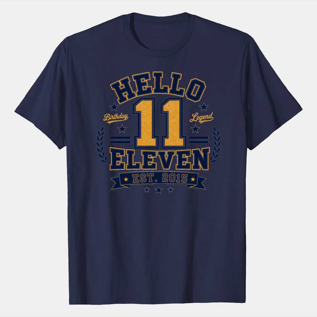 Hello Eleven Varsity Birthday Shirt Est 2015 Athletic 11th Birthday Tee
