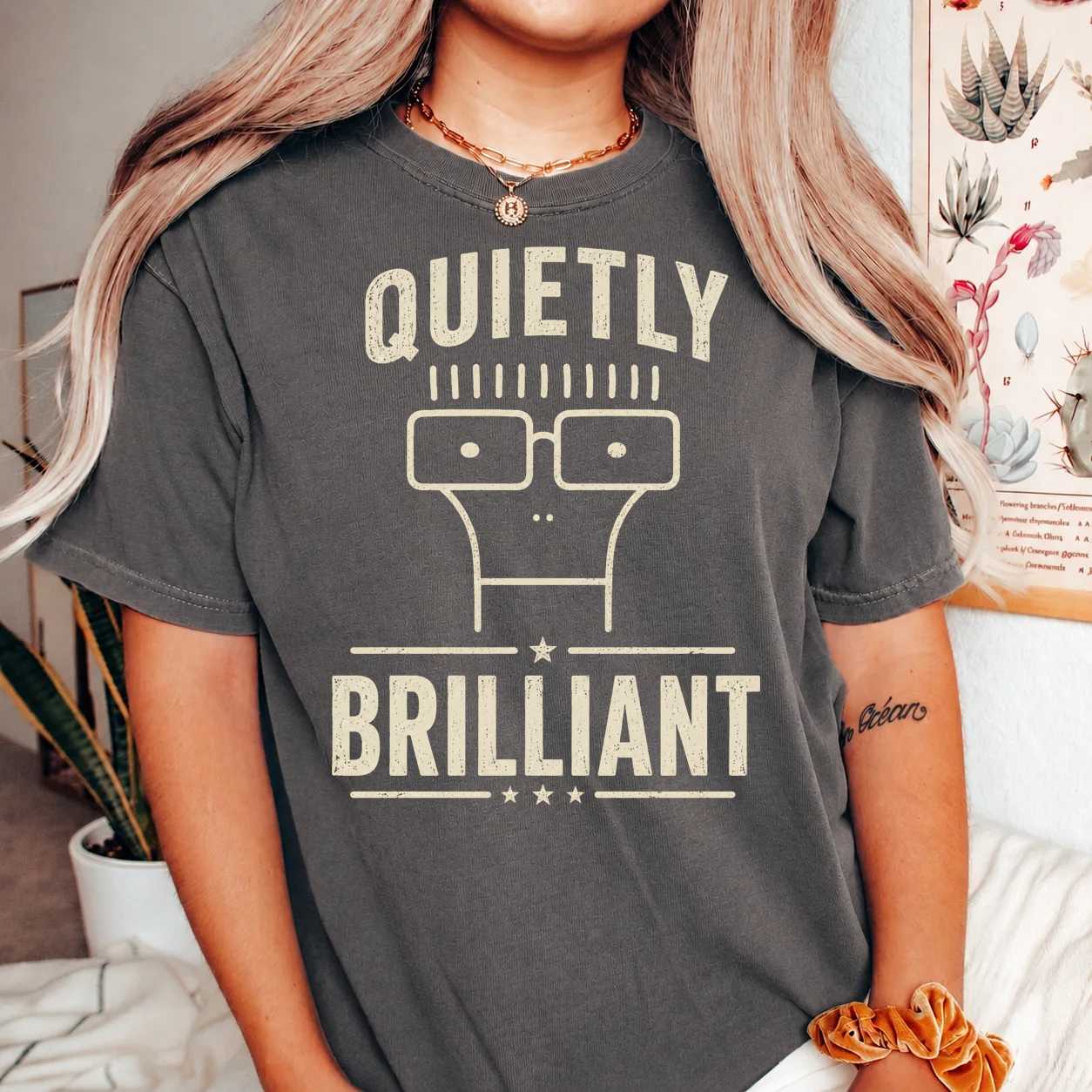 Introvert Graphic T-Shirt Vintage Nerd Face Design Casual Everyday Humor Tee for Men and Women