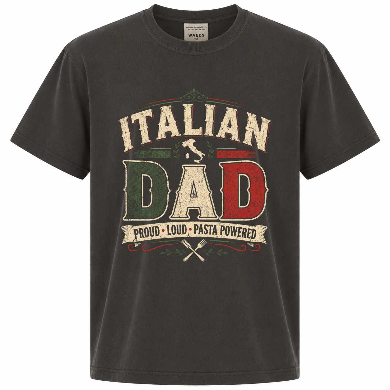 Italian Dad Vintage Heritage Shirt Funny Pasta Lover Father Gift Tee for Father's Day Family Pride