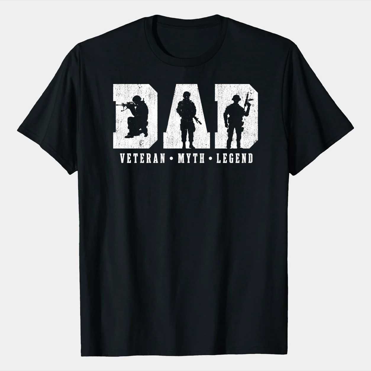 Dad Veteran Myth Legend T-Shirt for Men Patriotic Military Father Gift Comfortable Casual Wear
