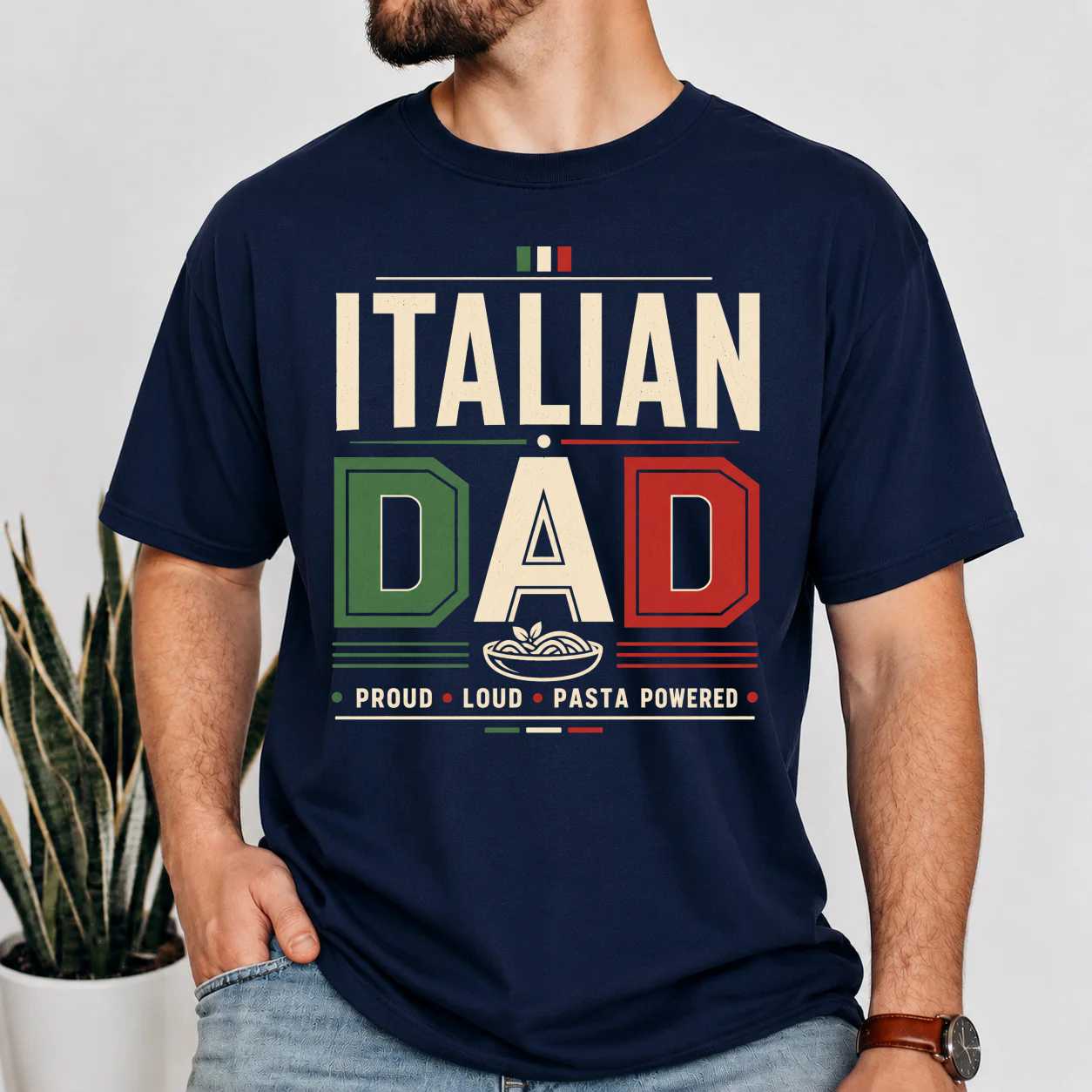 Minimal Italian Dad Shirt Modern Heritage Graphic Tee Funny Father Gift for Everyday Wear