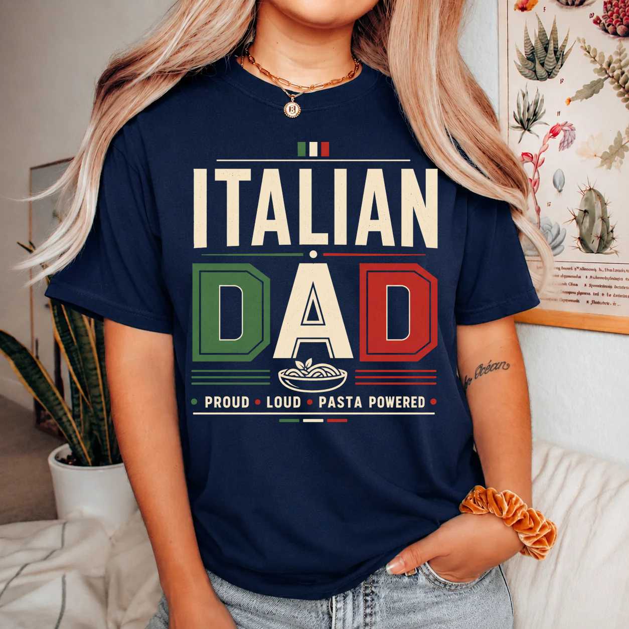 Minimal Italian Dad Shirt Modern Heritage Graphic Tee Funny Father Gift for Everyday Wear