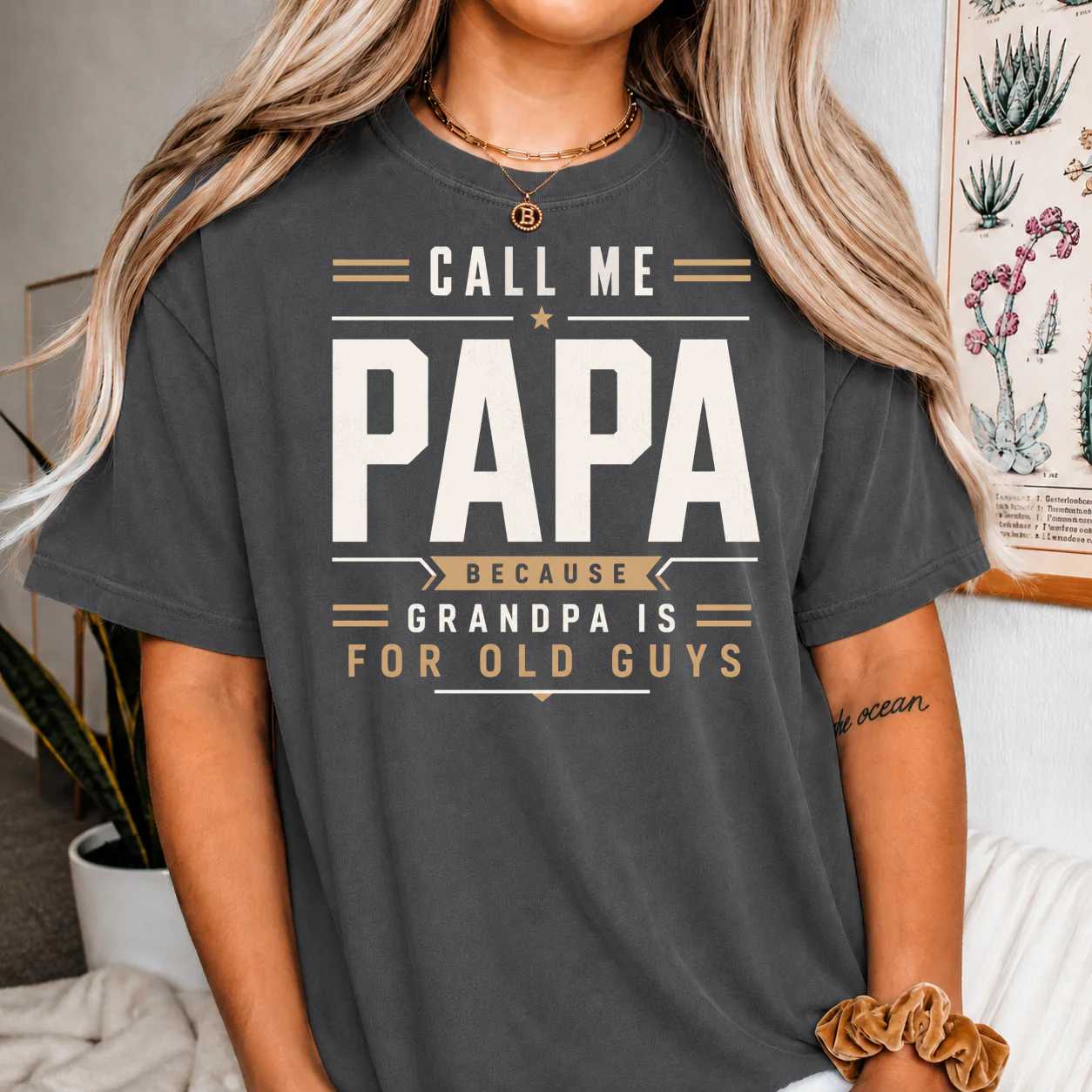 Minimalist Papa Shirt Funny Family Humor Tee for Cool Grandfathers and Fathers