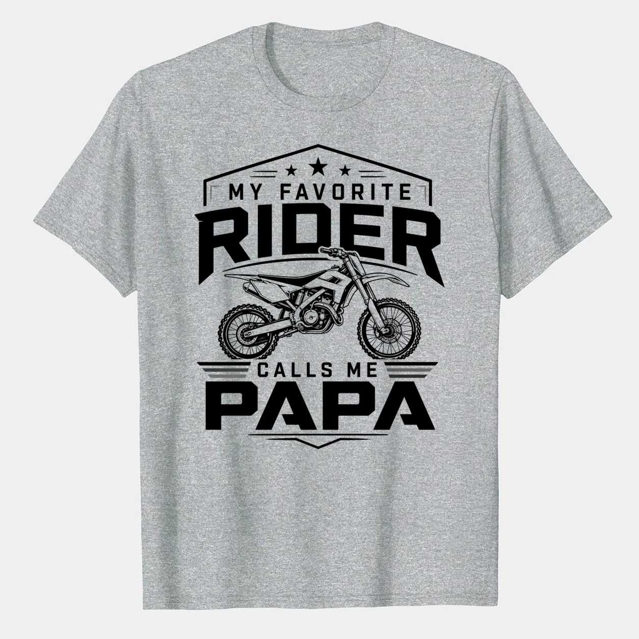 Modern Dirt Bike Papa Shirt Minimal Motocross Grandpa Racing Graphic Tee