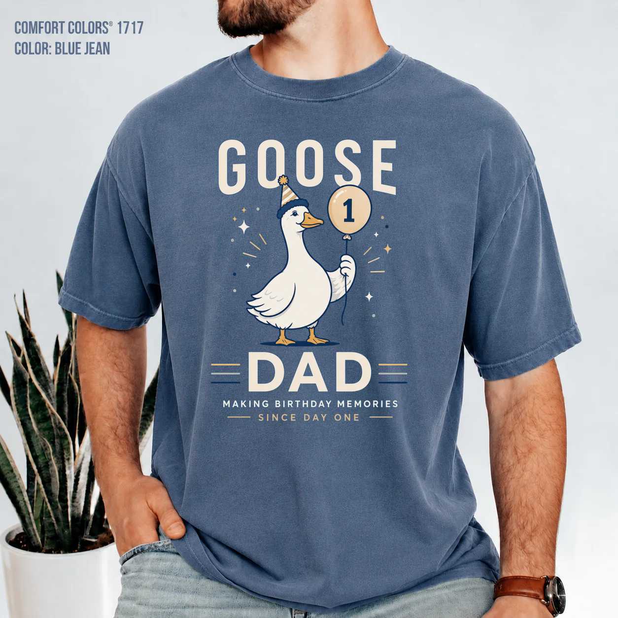 One Silly Goose Dad T-Shirt - First Birthday Family Matching Shirt | Premium Soft Cotton | 1st Birthday Party Outfit for Dads