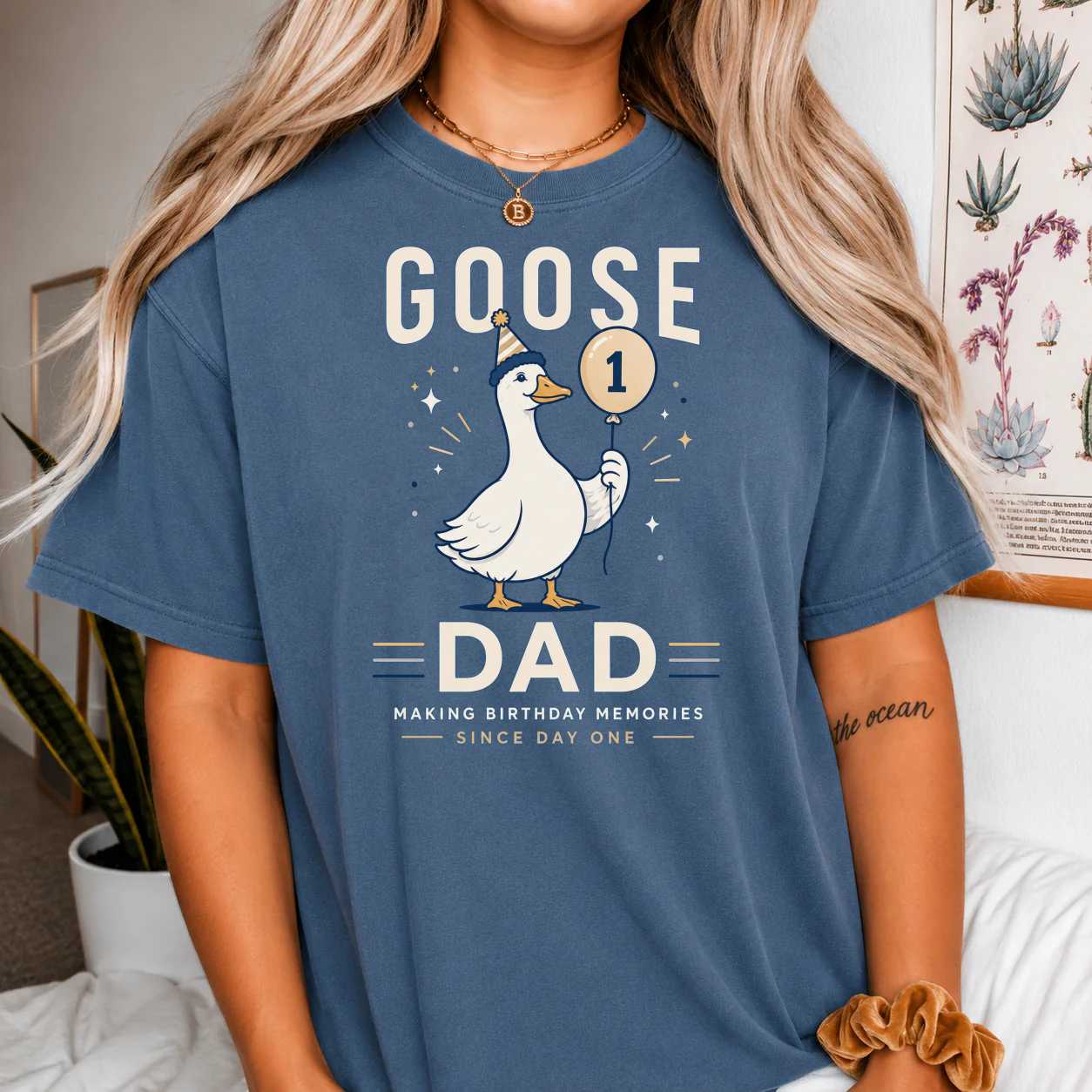 One Silly Goose Dad T-Shirt - First Birthday Family Matching Shirt | Premium Soft Cotton | 1st Birthday Party Outfit for Dads