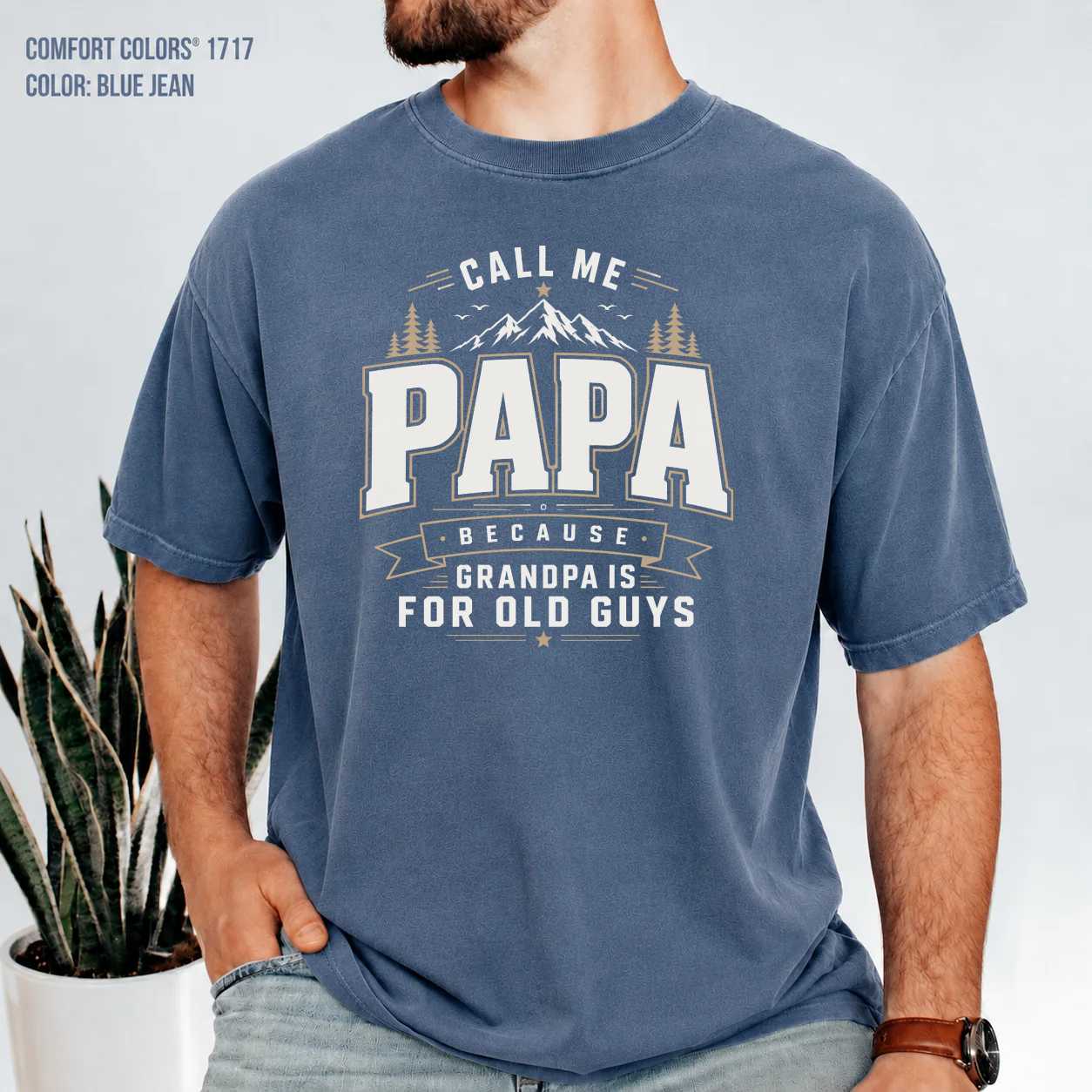Modern Papa Shirt Funny Family Graphic Tee for Cool Fathers and Grandfathers