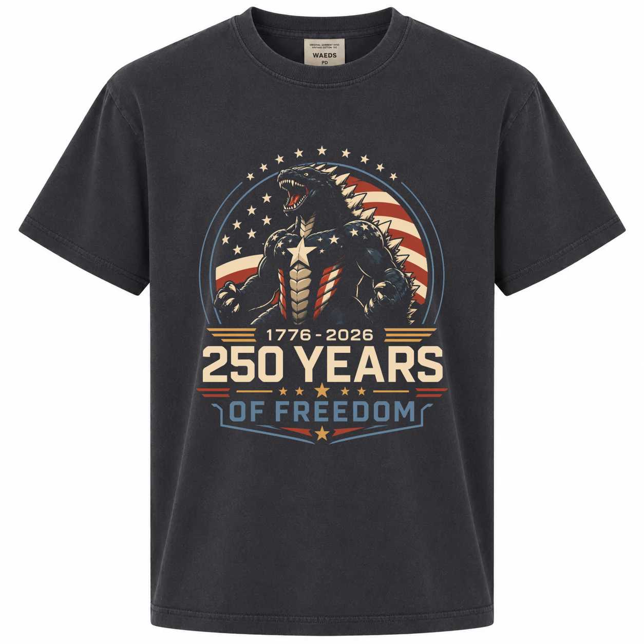 Modern Patriotic Monster T-Shirt 250 Years of Freedom 1776 2026 Clean Americana Graphic Tee