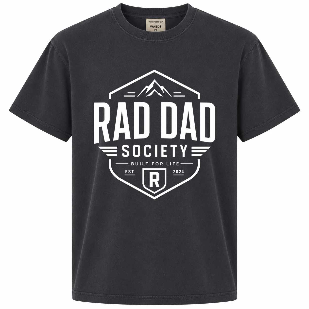Modern Rad Dad Society T-Shirt for Fathers, Minimal Typography Graphic Tee Gift