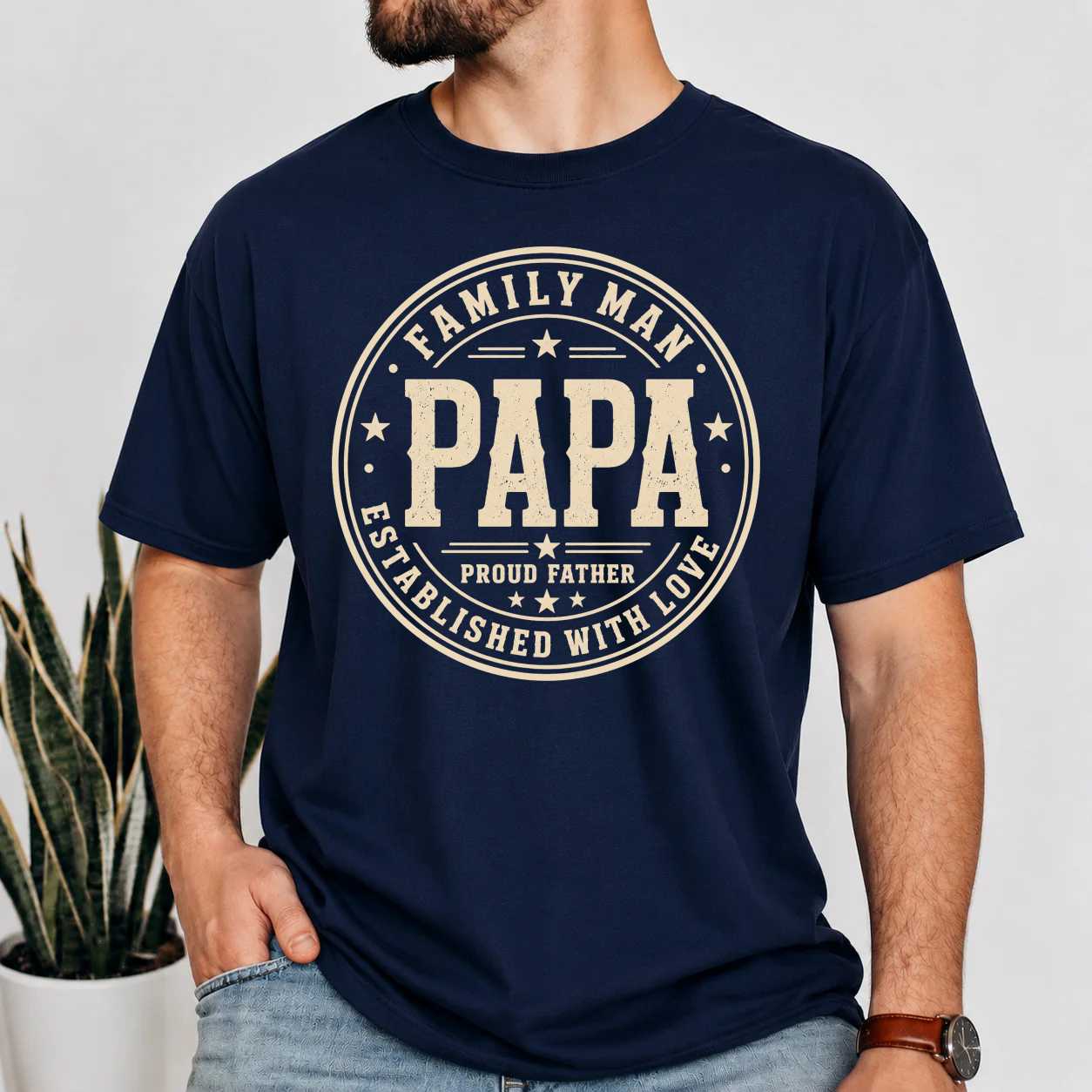 Papa Badge Graphic T Shirt Fathers Day Gift Proud Dad Emblem Apparel