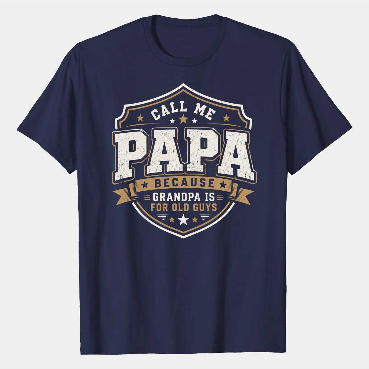 Papa Badge Shirt Funny Grandfather Emblem Tee Cool Family Gift for Men
