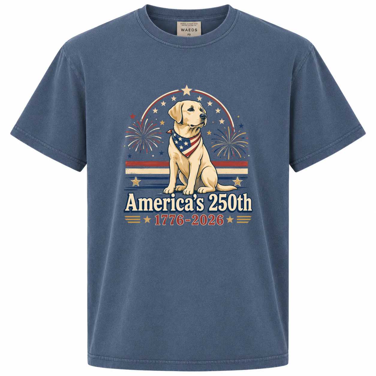Patriotic Labrador T-Shirt America 250 Anniversary 1776-2026 Clean Modern Dog Lover Graphic Tee