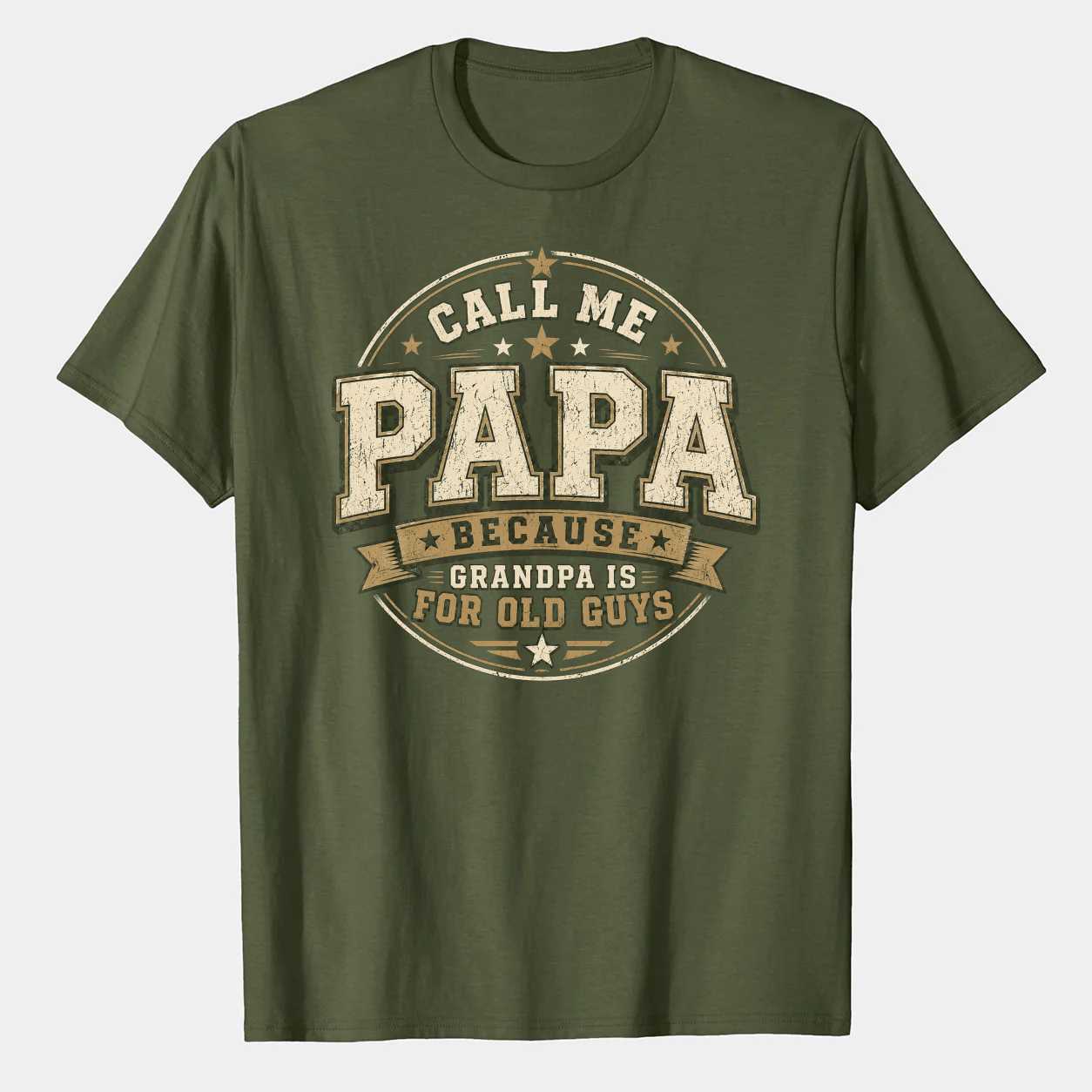 Patriotic Papa Shirt Funny Family Pride Tee for Fathers and Grandfathers