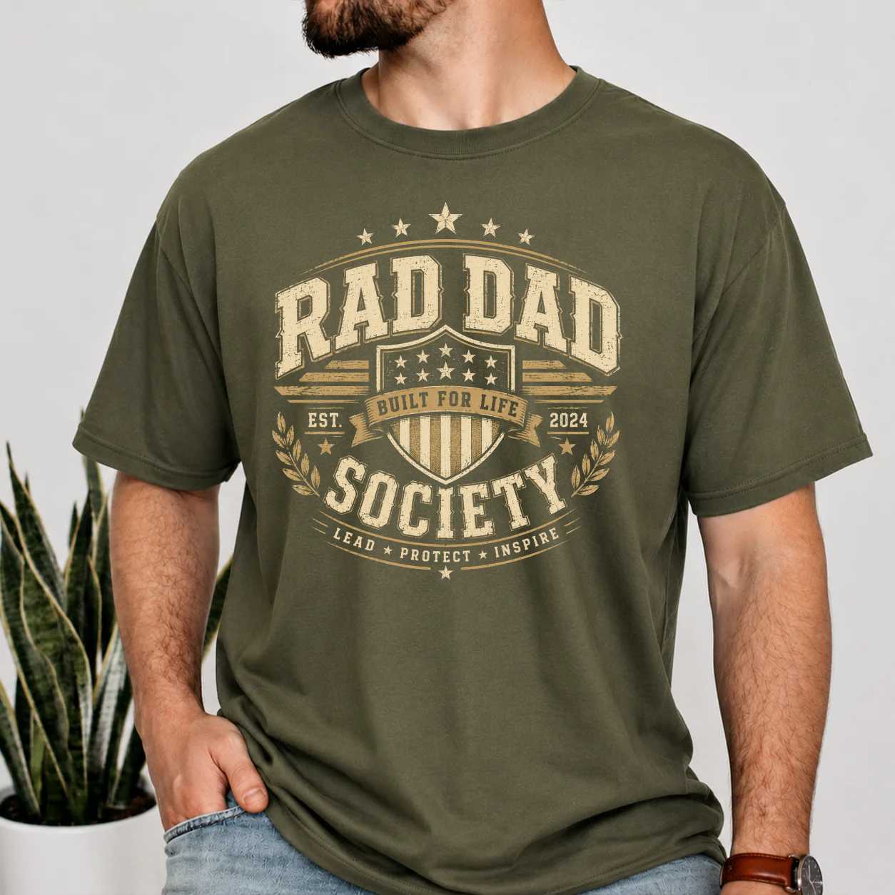 Patriotic Rad Dad Society T-Shirt for Fathers, Americana Graphic Tee Father's Day Gift