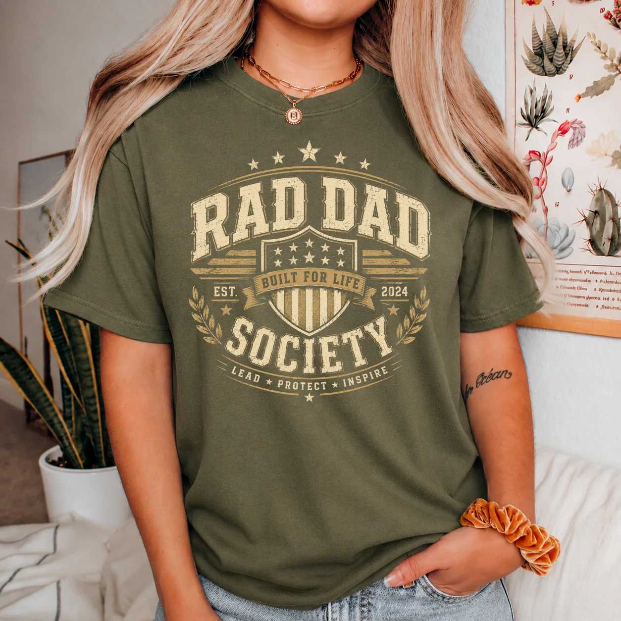 Patriotic Rad Dad Society T-Shirt for Fathers, Americana Graphic Tee Father's Day Gift