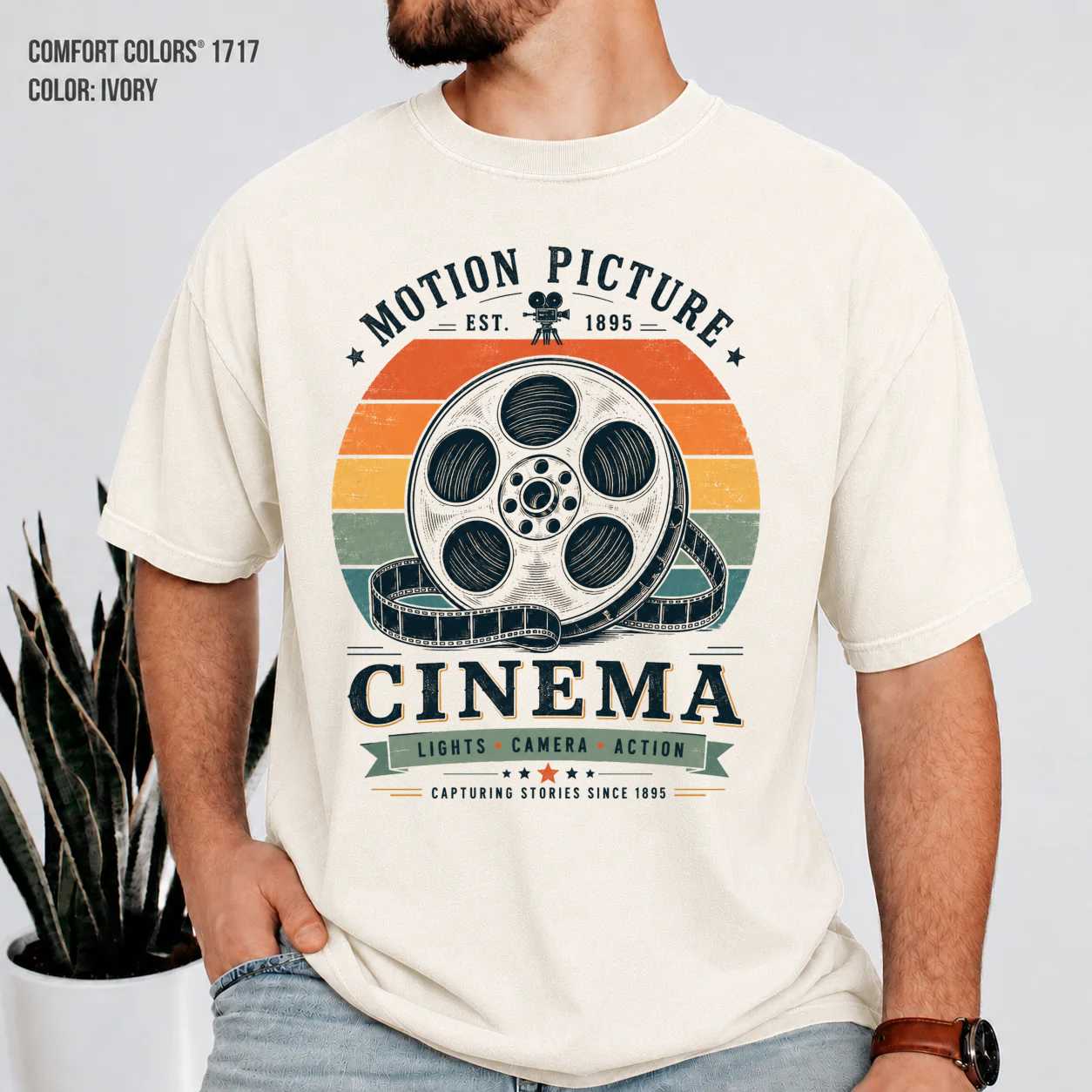 Retro Cinema Reel T-Shirt Vintage Film Artwork Inspired by Classic Movie History and Design