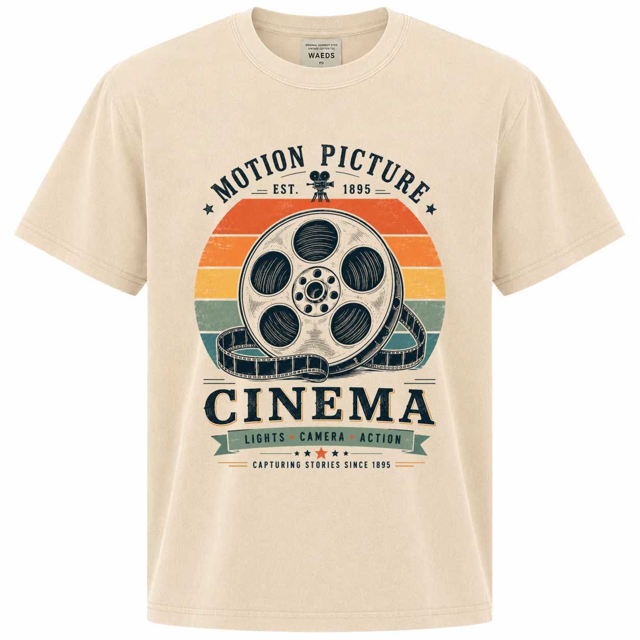 Retro Cinema Reel T-Shirt Vintage Film Artwork Inspired by Classic Movie History and Design