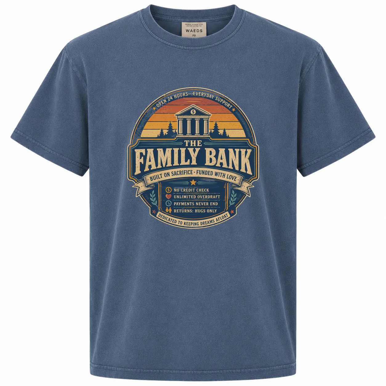 The Family Bank Funny Father's Day T-Shirt Vintage Dad Life Graphic Tee for Everyday Comfort