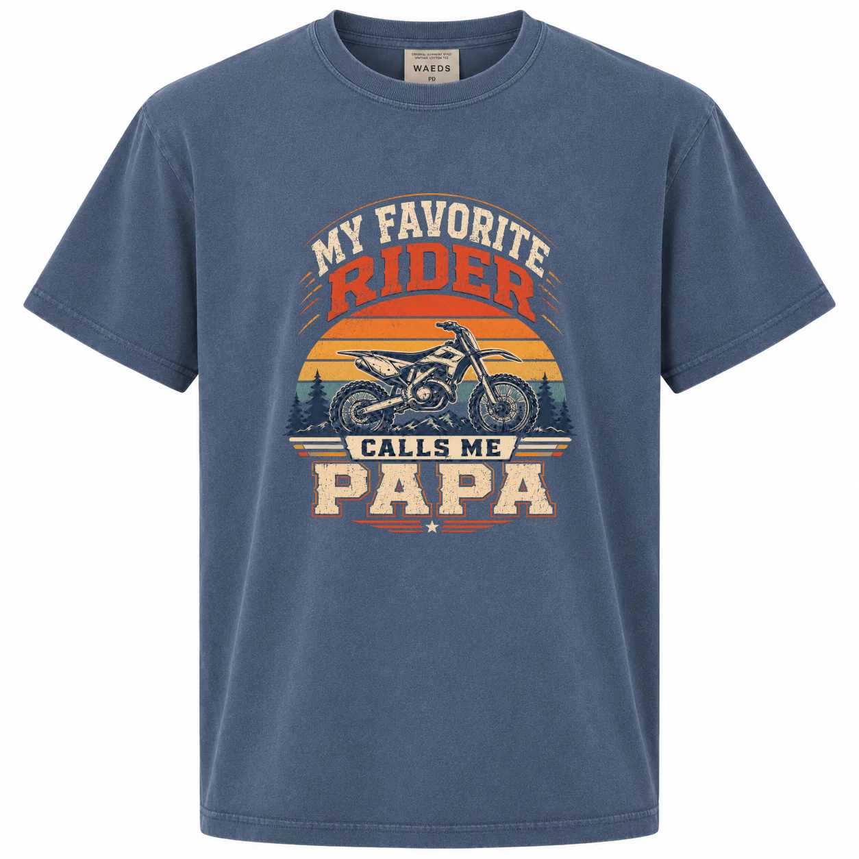Retro Dirt Bike Papa Shirt Motocross Grandpa Racing Gift Race Weekend Graphic Tee