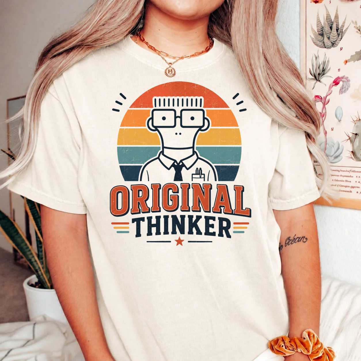 Retro Geek T-Shirt Funny Smart Character Graphic Tee for Casual Everyday Lifestyle Wear