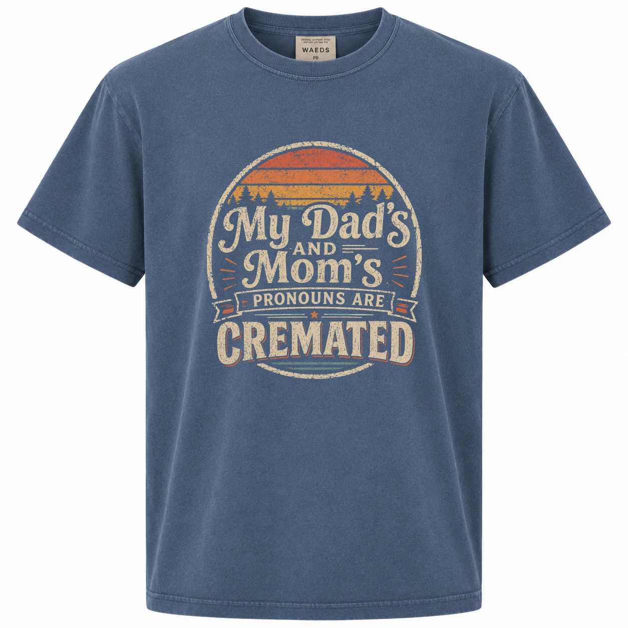 Retro Humor T-Shirt Funny Cremated Pronouns Graphic Tee For Adults
