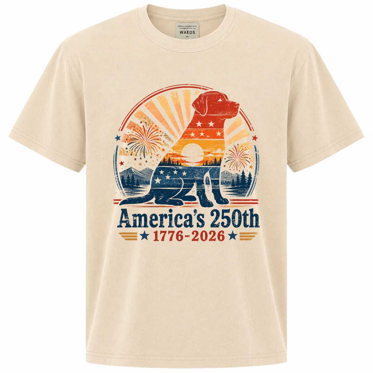Retro Labrador Shirt America's 250th Anniversary 1776-2026 Patriotic Dog Lover Graphic T-Shirt